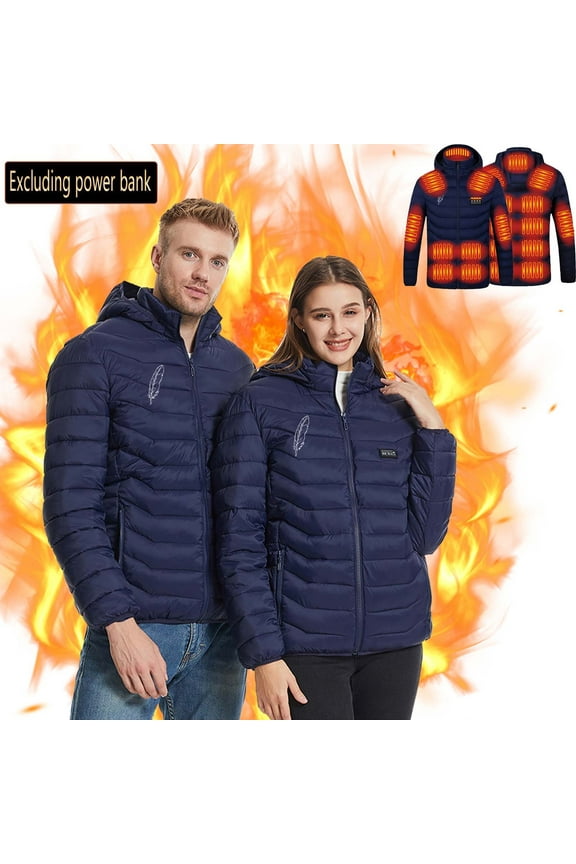 Heated Jacket,Winter Coats for Women,USB Intelligent Constant Temperature Heated Windproof Plus Size Coat for Men and Women Winter 4 Heated Jacket Coat