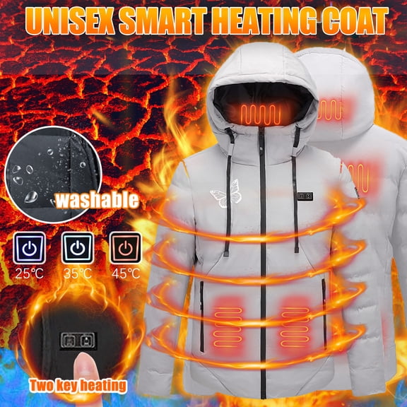 Tbopshirt Heated Jacket,Winter Coats for Women,USB Intelligent Constant Temperature Heated Windproof Plus Size Coat for Men and Women Winter 9 Heated Jacket Coat