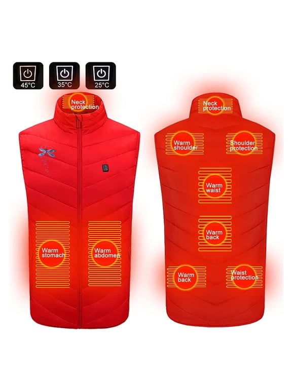Heated Vest,Winter Coats for Women,Halloween Plus Size Heated Coat for Men and Women 9 Heating Heated Jacket Winter Heating Coat