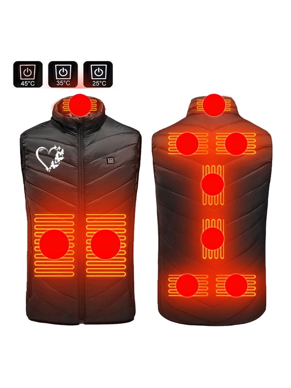 Heated Vest,Winter Coats for Women,Plus Size Heated Coat for Men and Women 9 Heating Heated Jacket Winter Heating Coat