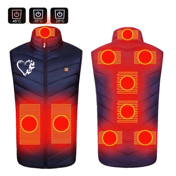 Tbopshirt Heated Vest Clearance,Winter Coats for Women,Plus Size Heated Coat for Men and Women 9 Heating Heated Jacket Winter Heating Coat,Holiday Savings Deals