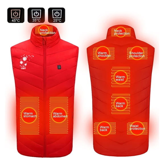 Tbopshirt Heated Vest,Winter Coats for Women,Halloween Plus Size Heated Coat for Men and Women 9 Heating Heated Jacket Winter Heating Coat