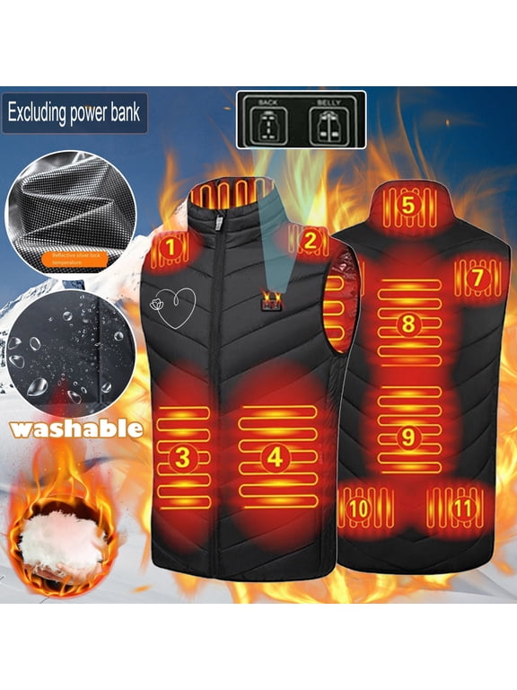 Heated Vest,Winter Coats for Women,Plus Size Heated Coat for Men and Women 11 Heating Heated Jacket Winter Heating Coat