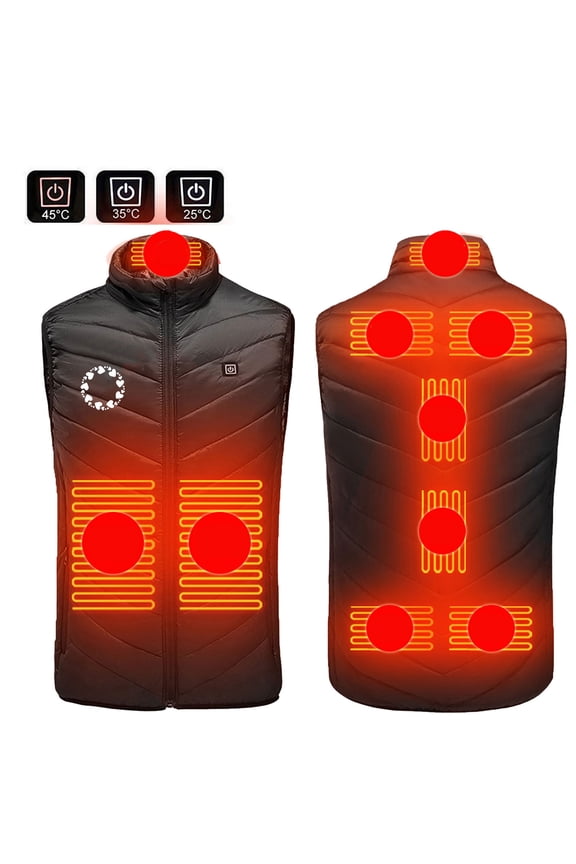 Heated Vest,Winter Coats for Women,Plus Size Heated Coat for Men and Women 9 Heating Heated Jacket Winter Heating Coat