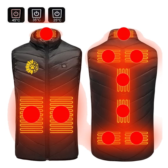 Tbopshirt Heated Vest,Winter Coats for Women,Plus Size Heated Coat for Men and Women 9 Heating Heated Jacket Winter Heating Coat