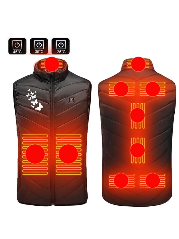 Heated Vest,Winter Coats for Women,Plus Size Heated Coat for Men and Women 9 Heating Heated Jacket Winter Heating Coat