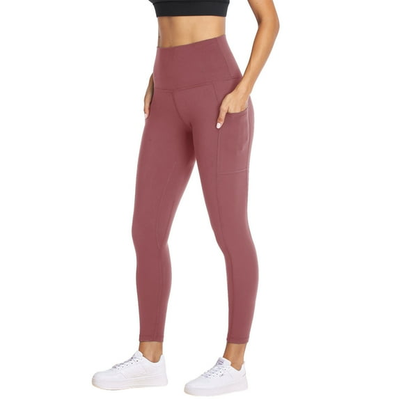 Tbopshirt High Waisted Leggings for Women with Pockets,Solid Color Soft Abdominal High Elastic Slim High Waist Tummy Control Workout Running Yoga Pants Leggings,S-L