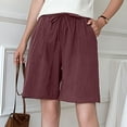 thumbnail image 1 of Tbopshirt High Waisted Shorts Women's Summer Fashion Loose Ca Sual Quarter Pants With Pockets, 1 of 5