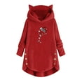 thumbnail image 1 of Tbopshirt Hoodies Pullover Hooded Sweatshirts for Women,Plus Size Essential Crewneck Sweatshirts Christmas Plush Hooded Long Sleeve Pullover Print Top, 1 of 1