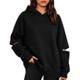 thumbnail image 1 of Tbopshirt Hoodies for Women Loose Casual Hoodie Long Sleeve Panel Splicing Pullover Sweatshirt for Daily Leisure & Street Style, 1 of 6