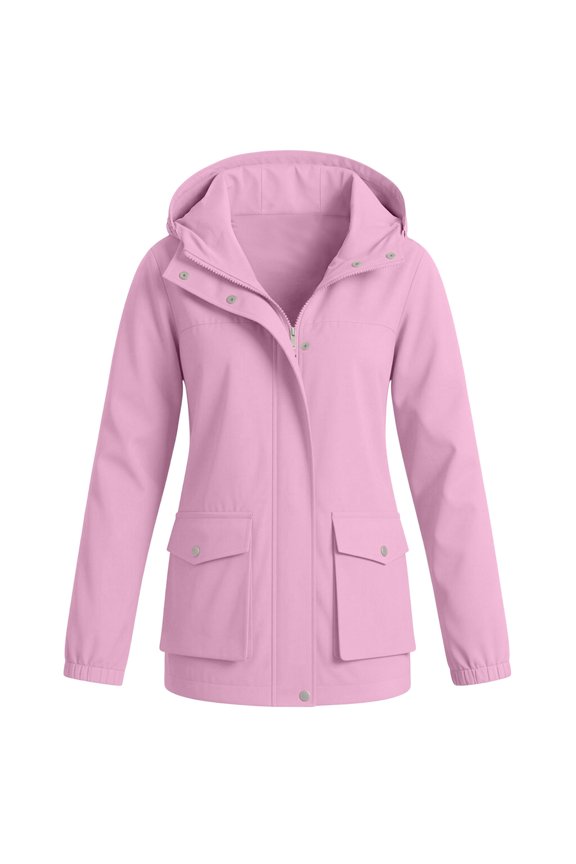 Jacket for Women Solid Color Loose Long-Sleeved Tops Casual Softshell Jacket