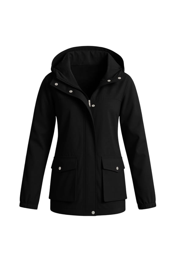 Jacket for Women Solid Color Loose Long-Sleeved Tops Casual Softshell Jacket