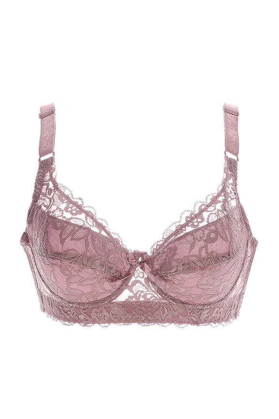 Lace Bras for Women Plus Size,Women Bras Embroidered Glossy Comfortable Breathable Bra Underwear With Rims
