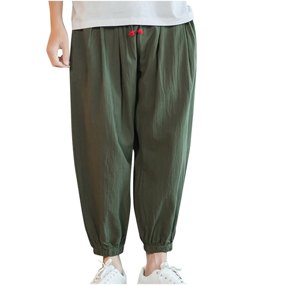 Tbopshirt Linen Pants Men Plus Size,Mens Fashion Casual Pants Gifts for Men,Men's Outdoor Leggings Cotton and Linen Pants
