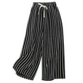 thumbnail image 1 of Tbopshirt Linen Pants Women Plus Size,Womens Fashion Casual Pants Gifts for Women,Pants for Women Drawstring Elastic High Waist Linen Pant Pockets Cropped Trouser, 1 of 8