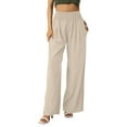 thumbnail image 1 of Tbopshirt Linen Pants for Women Fashion Casual Solid Color Split High Waist Loose Mopping Long Cotton Linen Wide Leg Pants Cargo Pants Women, 1 of 4