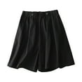 thumbnail image 1 of Tbopshirt Linen Shorts Women Plus Size,Womens Fashion Casual Pants Gifts for Women,Solid Color High Waisted Oversized Short Pants, 1 of 8
