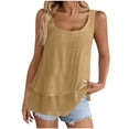 thumbnail image 1 of Tbopshirt Linen Tank Tops for Women Flowy Solid Color Round Neck Summer Sleeveless Blouses,XL, 1 of 9