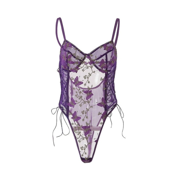 Tbopshirt Lingerie for Women Clearance Up to 50% off,Womens Lingeries Camisole Floral Fashion Lace Embroidered Belt Lace Up Lingerie Bodysuit,Valentines Day Gift for Her
