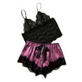 thumbnail image 1 of Tbopshirt Lingerie for Women Clearance Up to 50% off,Womens Lingeries Set Women Lace Satin Bra Camisole Sling tops Shorts Pajamas Two Piece Set,Valentines Day Gift for Her, 1 of 4
