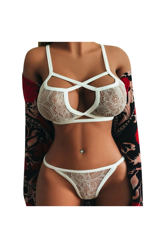 Lingerie for Women,Womens Lingeries Women Lingerie Corset Lace Free Wire Racy Muslin Sleepwear Underwear tops+Briefs,Valentines Day Gift for Her