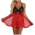 thumbnail image 1 of Tbopshirt Lingerie for Women Plus Size Clearance Up to 50% off,Womens Lingeries Fashion Plus Size Lingerie Lace Bow Nightwear Sleepwear Pajamas Nightwear S-6XL,Valentines Day Gift for Her, 1 of 8