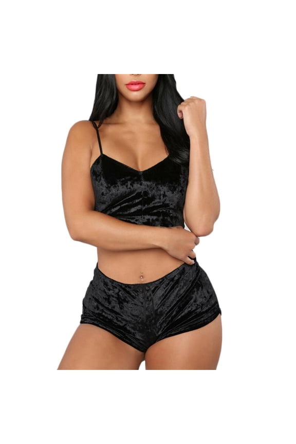 Lingerie for Women,Womens Lingeries Set New Women Fashion Lingerie Velvet Camisole Bow Shorts Set Plus Size Bra Underwear,Valentines Day Gift for Her