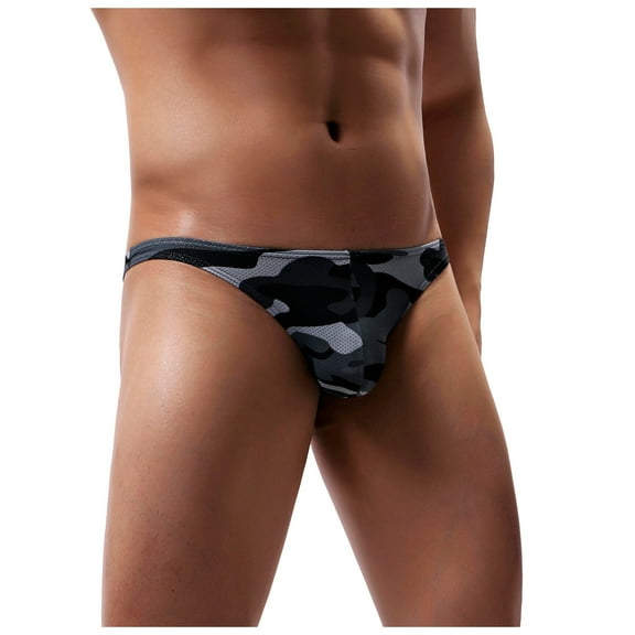 Tbopshirt Men's Brief Underwear Clearance,Men's Trunks Camouflage Mesh Thin Low Waist Breathable Underwear,Mens Gift