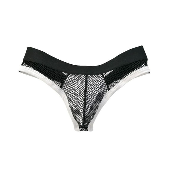 Tbopshirt Men's Underwear Briefs Clearance,Men's Patchwork Color Briefs Fashion Underwear Personalized Low-waist Hoop Panties Buttock Covering Briefs,Underwear String Bikini Briefs,Mens Gift