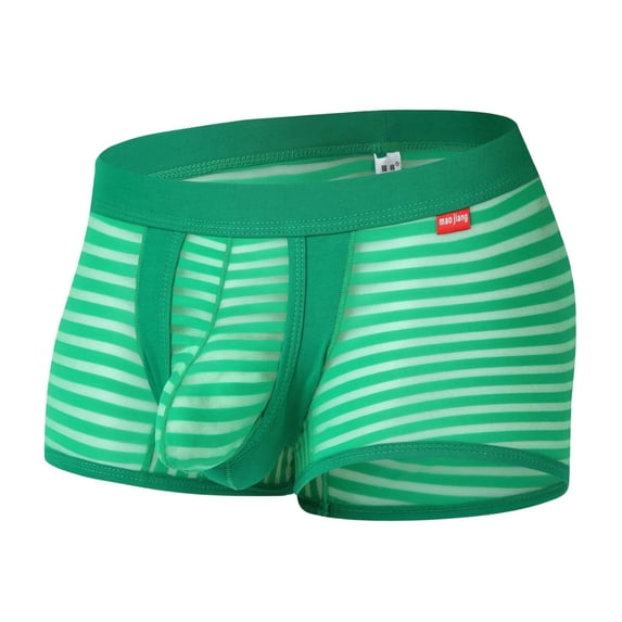 Tbopshirt Mens Boxer Briefs Underwear for Men Striped Low Rise Boxer Briefs Contoured Pouch Soft Underpants for Men