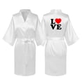 thumbnail image 1 of Tbopshirt Pajamas for Women Clearance,Women Bride Bridesmaid Silky Satin Solid Pajamas And Back Print,I Love My Boyfriend,Ice Silk Bathrobes,Sexy Home Clothes,Womens Pajama Sets,Summer Savings Deals, 1 of 5