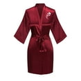 thumbnail image 1 of Tbopshirt Pajamas for Women Clearance,Women's Fashionable Front And Back Printed Solid Color Ice Silk Bathrobe Sexy Home Clothing,Womens Pajama Sets,Summer Savings Deals, 1 of 3