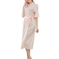 thumbnail image 1 of Tbopshirt Pajamas for Women Solid Color Home Wear Casual V-neck Belt Half Sleeve Pajama Dress,Womens Pajama Sets, 1 of 4