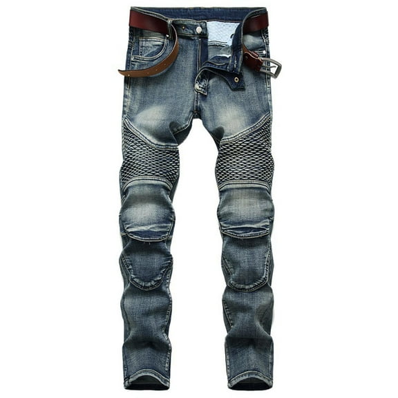 Tbopshirt Pants for Men,Men's New Fashion Have Pockets Button Zipper Personality Denim Trend Jeans Sweatpants for Men