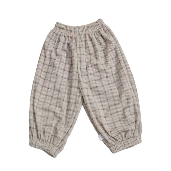 Tbopshirt Pants for Toddler Boys Girls Sweatpants Corduroy Jogger Pants Checkered Print Elastic Waist Loose Harem Trousers with Pockets