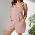 thumbnail image 1 of Tbopshirt Pants for Women Plus Size Plus Size Womens Fashion Summer Solid Casual Sleeveless Suspender Short Jumpsuit Loose Causal Pants, 1 of 5