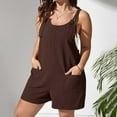 thumbnail image 1 of Tbopshirt Pants for Women Plus Size Plus Size Womens Fashion Summer Solid Casual Sleeveless Suspender Short Jumpsuit Loose Causal Pants, 1 of 5