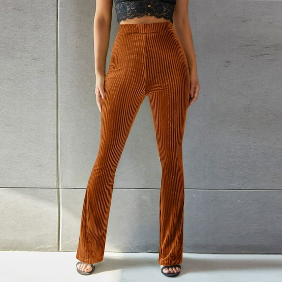 Tbopshirt Pants for Women Plus Size Women's Casual Pantsbell-bottoms Solid Waist Long Pants Loose Causal Pants