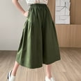 thumbnail image 1 of Tbopshirt Pants for Women Plus Size Women's Elastic Waist Solid Color Double Pocket Wide Leg Pant Skirt Suspended Cropped Pants Loose Causal Pants, 1 of 5