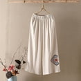 thumbnail image 1 of Tbopshirt Pants for Women Plus Size Women's Fashion High-waisted Pattern Straight Trousers Plain Cotton and Nine Points Pants Loose Causal Pants, 1 of 3