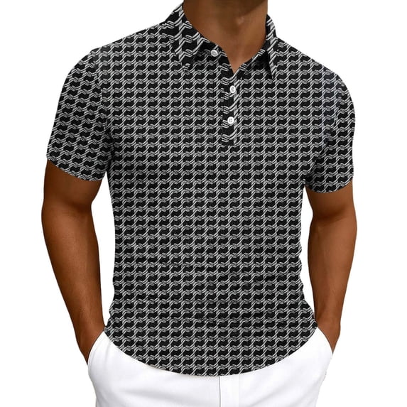 Tbopshirt Mens Shirts Short Sleeved Plus Size with Collar Business Collar Casual Sports Printed Button Top Shirt,S-3XL