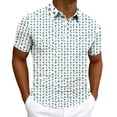thumbnail image 1 of Tbopshirt Mens Shirts Short Sleeved Plus Size with Collar Business Collar Casual Sports Printed Button Top Shirt,S-3XL, 1 of 6