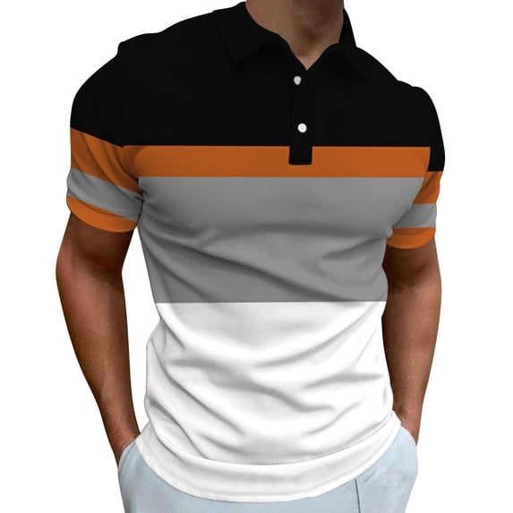 Tbopshirt Short Sleeved Shirts for Men Plus Size with Collar Business Collar Casual Sports Printed Button Top Shirt,S-5XL