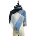 thumbnail image 1 of Tbopshirt Scarf for Women,Christmas Gifts for Women Ladies Scarf Striped Color Plaid Shawl Elegant Ladies Style Warm Comfortable and Winter Scarf Womens Scarves, 1 of 3