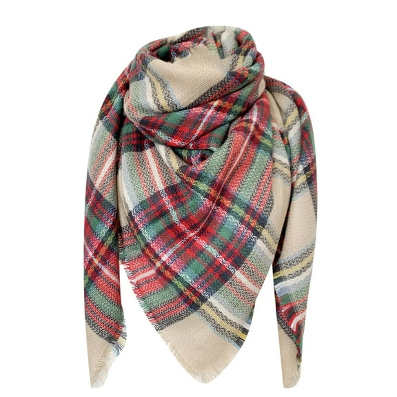 Tbopshirt Scarf for Women,Gifts for Women,Christmas Gifts Women Fashion Pashmina Shawl Wrap Cape PlaidTassel Knitting Cardigan Scarf Womens Scarves