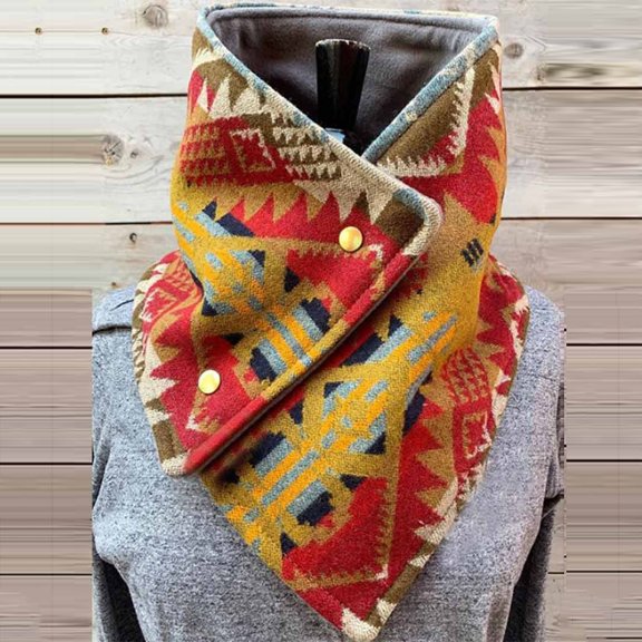 Tbopshirt Scarf for Women,Gifts for Women,Christmas Gifts Women Casual Printing Scarf Fashion Retro Multi-Purpose Shawl Button Scarf Womens Scarves