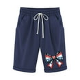 thumbnail image 1 of Iyufng Shorts for Women Independence Day Summer Shorts Printed Elastic Waist Casual with Pockets Drawstring Half Shorts Pants,S-2XL, 1 of 3