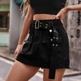 thumbnail image 1 of Tbopshirt Shorts for Women Summer Elastic Waist Design Denim Overalls Casual Comfortable Skirt Pants, 1 of 4