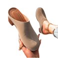 thumbnail image 1 of Tbopshirt Slides for Women Summer Solid Color Closed Toe High Heels Slippers Fashion Casual for Evening Party, 1 of 9