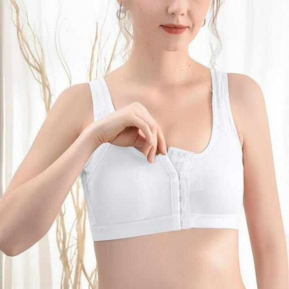 Tbopshirt Sports Bras for Women,Large Padded Underwear Front Buckle Breathable Comfortable Running Vest Bra